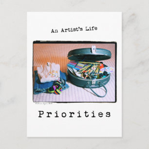 Postal La vida de un artista: prioridades