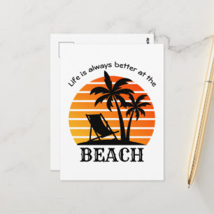 Postal La vida de vacaciones de verano es siempre mejor e