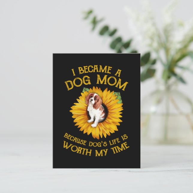 Postal La vida del perro del girasol del Cocker vale mi t (Anverso de pie)