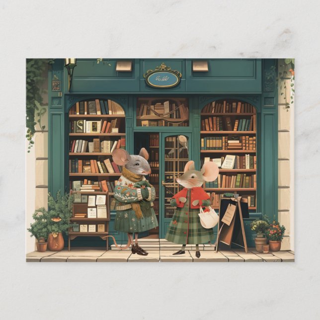 Postal La vida en la ciudad de los ratones - tía Tiff y S (Anverso)