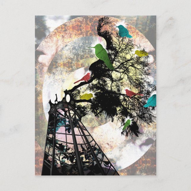 Postal La vida en una jaula (Anverso)