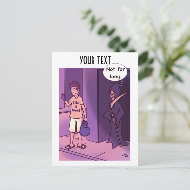 Postal La vida es buena (Anverso de pie)