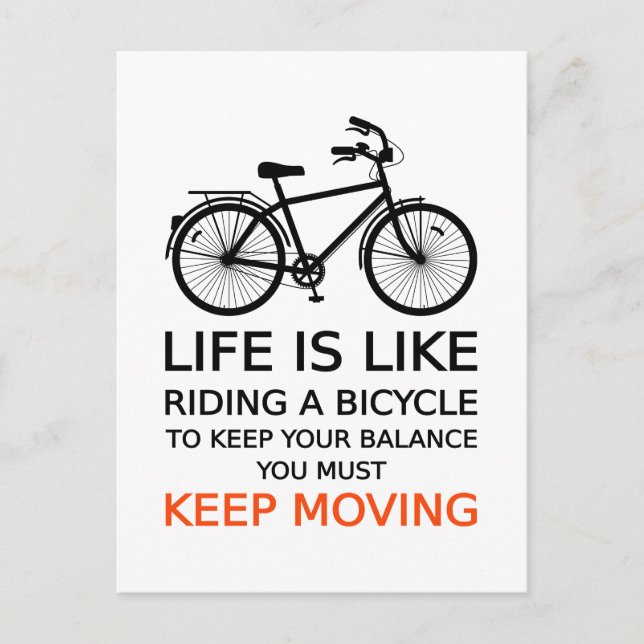 Postal la vida es como andar en bicicleta, el arte de la  (Anverso)