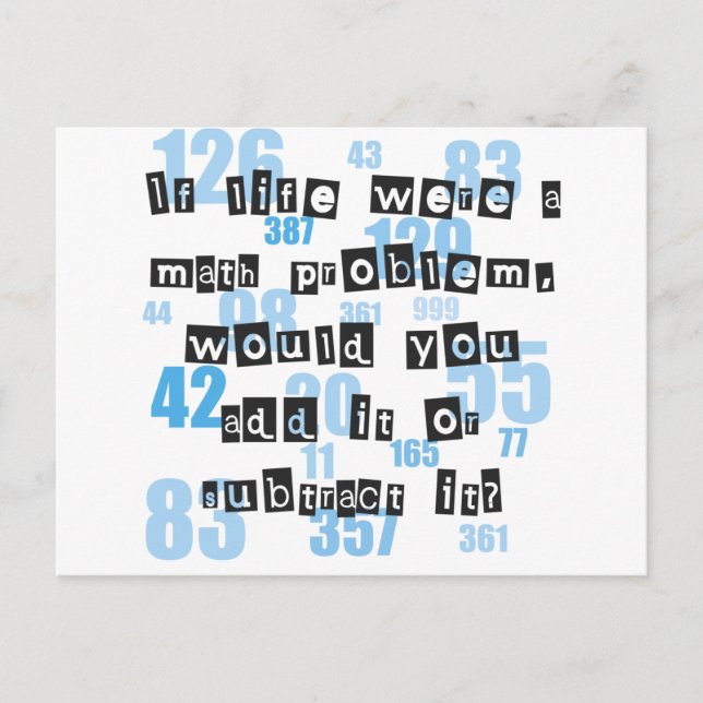 Postal La vida es como la matemática (Anverso)
