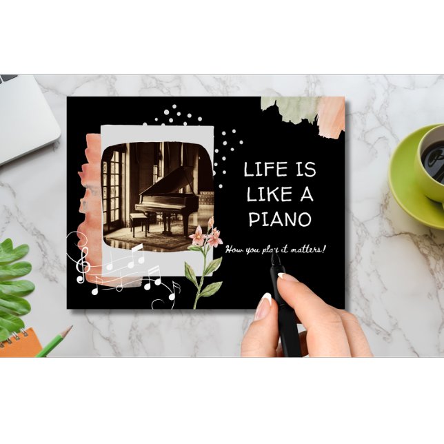 Postal La Vida Es Como Un Piano Inspirador (Subido por el creador)