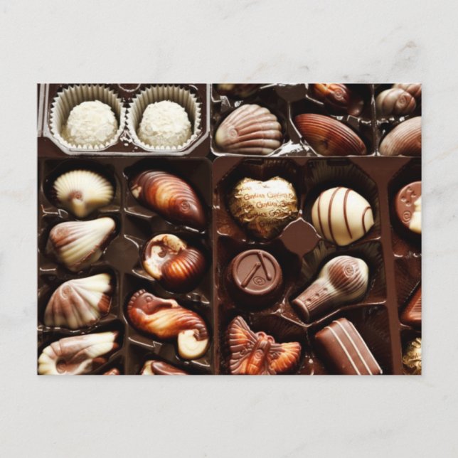 Postal La vida es como una caja de chocolates postre dulc (Anverso)