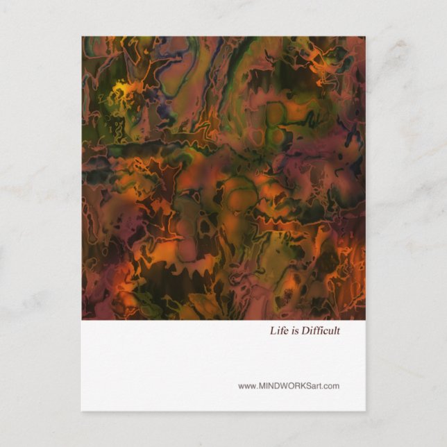 Postal La vida es difícil (Anverso)