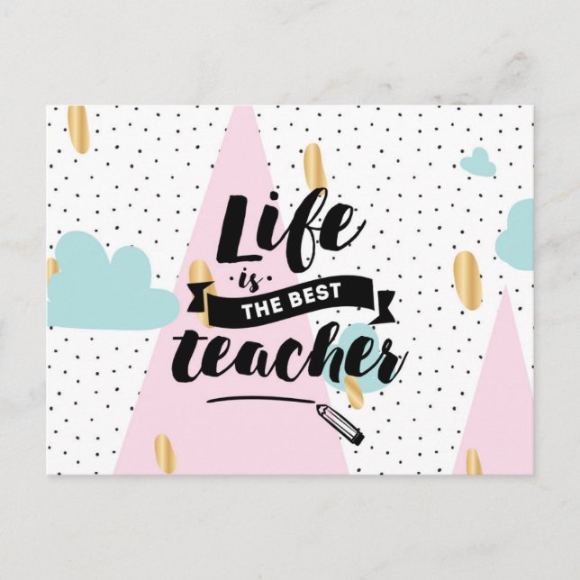 Postal La vida es el mejor profesor (Anverso)