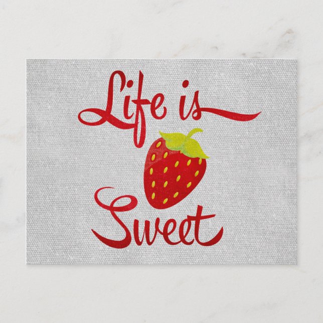 Postal La vida es fresa dulce (Anverso)