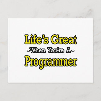 Postal La vida es grande... programador