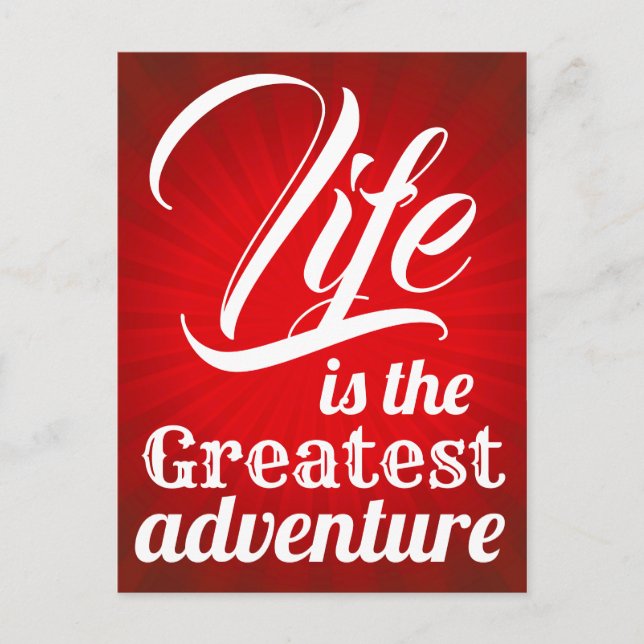 Postal La vida es la aventura más grande (Anverso)
