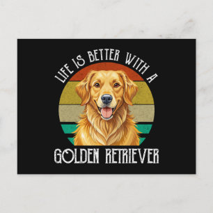Postal La Vida Es Mejor Con Un Golden Retriever