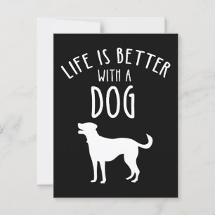 Postal La Vida Es Mejor Con Un Perro