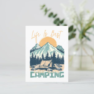 Postal La vida es mejor cuando estás acampando - Aventura