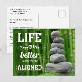 Postal La vida es mejor cuando estás alineado Zen Chiro
