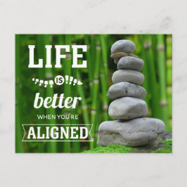 Postal La vida es mejor cuando estás alineado Zen Chiro