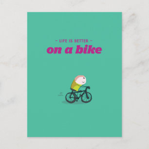 Postal La vida es mejor en bicicleta