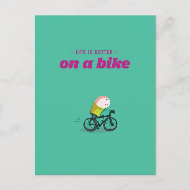 Postal La vida es mejor en bicicleta (Anverso)