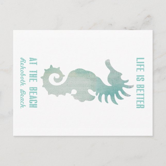 Postal La Vida Es Mejor En La Playa De Rehoboth. (Anverso)