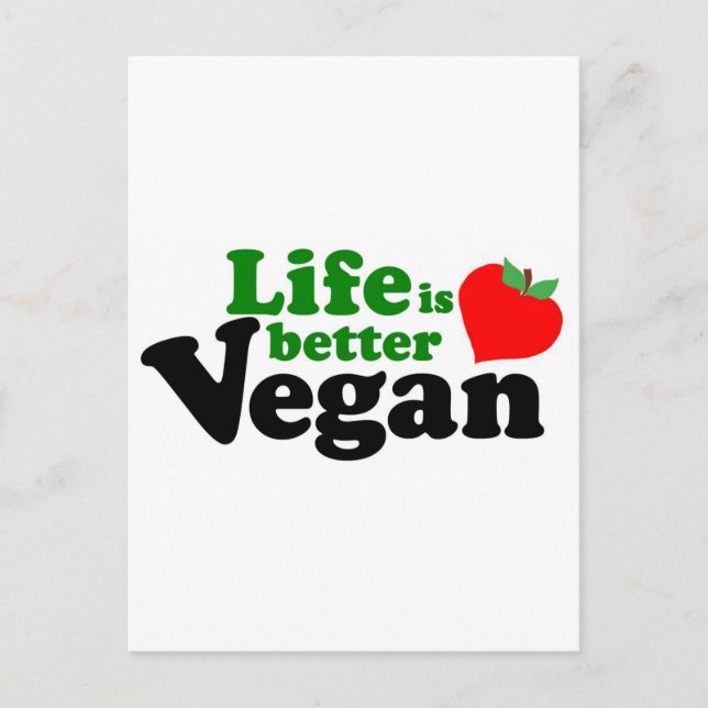 Postal La vida es mejor Vegan (Anverso)
