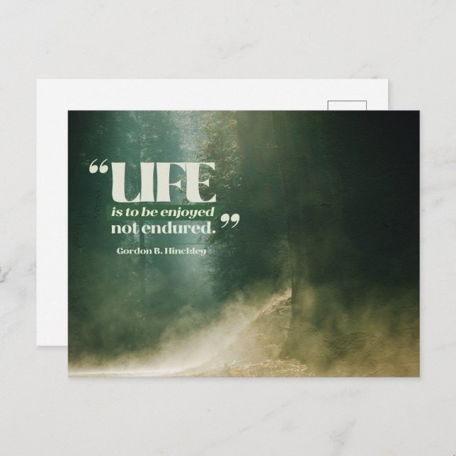 Postal La vida es para ser disfrutada (Anverso / Reverso)