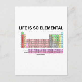 Postal La Vida Es Tan Elemental (Tabla Periódica De Eleme