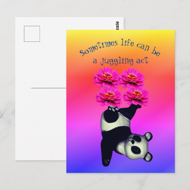 Postal La vida es un acto malévolo que Panda lleva Inspir (Anverso / Reverso)