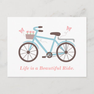 Postal La vida es un hermoso paseo en bicicleta Cita