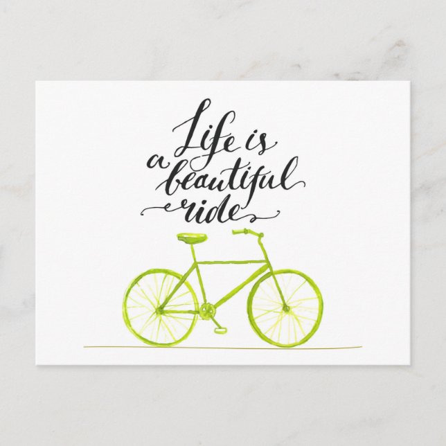 Postal La Vida Es Un Hermoso Riad Lime Green (Anverso)