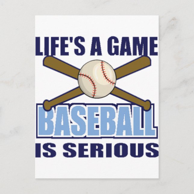 Postal La vida es un juego, el béisbol es serio (Anverso)