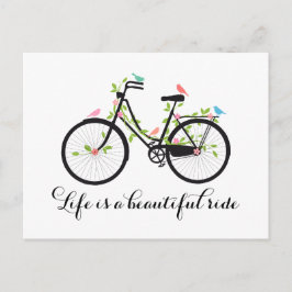 Postal La vida es un paseo hermoso, una bicicleta vintage