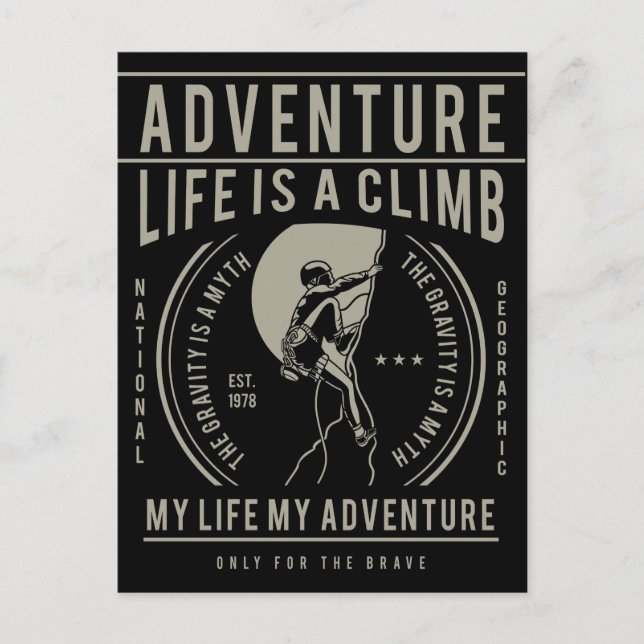 Postal La Vida Es Una Escalada | Mi vida mi aventura (Anverso)