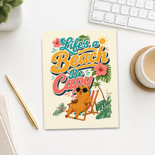 Postal La vida es una playa sé capy — Capibara Tropical