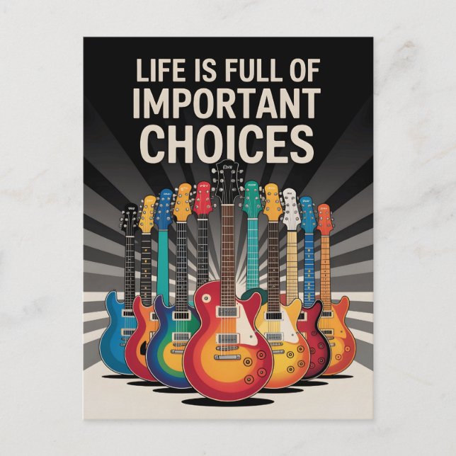 Postal La vida está llena de elecciones importantes Guita (Anverso)