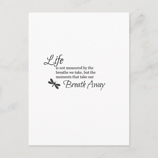 Postal La vida no se mide (Anverso)