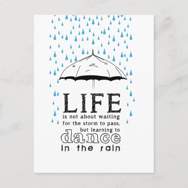 Postal La vida no se trata de esperar la tormenta (Anverso)