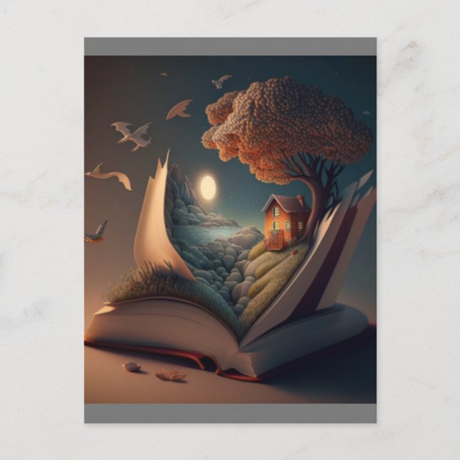 Postal La vida poster en la lectura (Anverso)