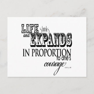 Postal La vida se reduce y se expande... Anais Nin