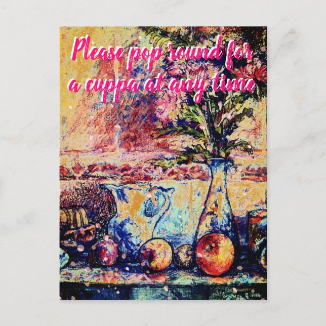 Postal La vida sigue llegando a los cuppa (Anverso)