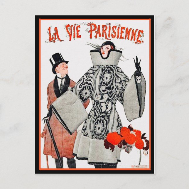 Postal La Vie Parisienne - Moda francesa (Anverso)