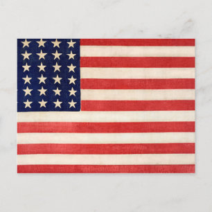 Postal La vieja bandera de Estados Unidos