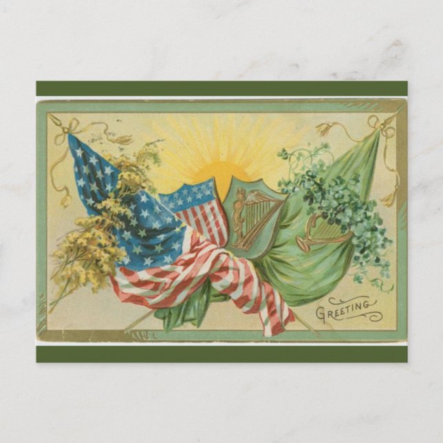 Postal La vieja bandera de San Patricio de Estados Unidos (Anverso)