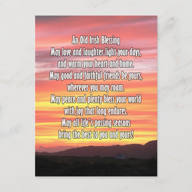 Postal La vieja bendición irlandesa (Anverso)