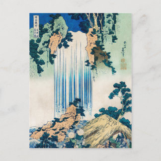 Postal La vieja cascada yoro japonesa de madera mino