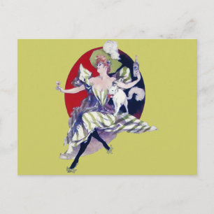 Postal La vieja dama de París y su gato