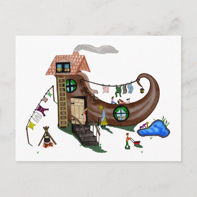 Postal La Vieja En El Zapato (Anverso)