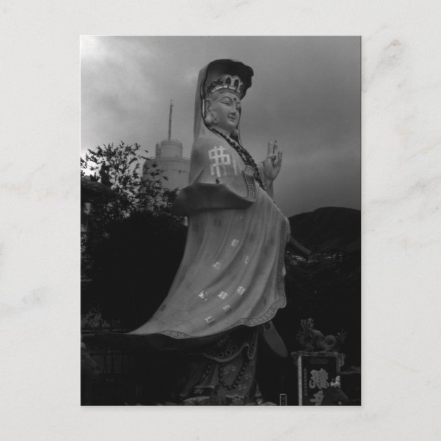 Postal La vieja estatua de Hong Kong repugna la bahía de  (Anverso)