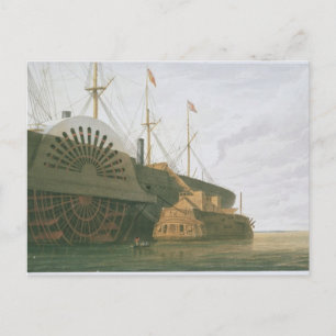 Postal La vieja Frigate HMS Agamemnon con su peso de c