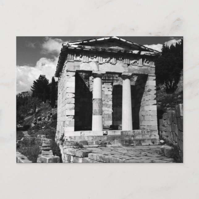 Postal La vieja Grecia Delphi Athenian Treasury (Anverso)