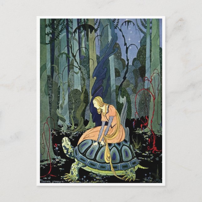 Postal La vieja princesa de Virginia Sterrett monta en To (Anverso)